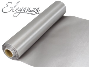 Eleganza Satin Fabric 29cm x 20m Silver No.24