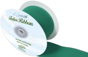 Eleganza Velvet Ribbon with Wired Edge Green No.50 60mm x 9.1m