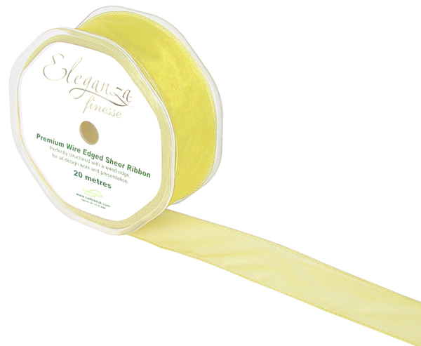 Wired Ribbon 32mm x 20m Pale Yellow #10