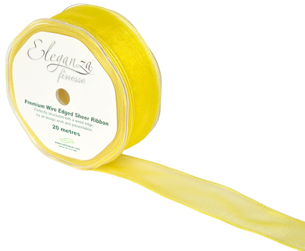 Wired Ribbon 32mm x 20m Yellow No.11