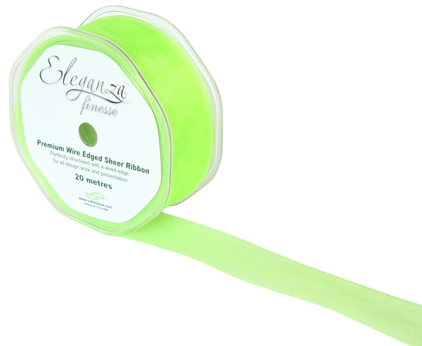 Wired Ribbon 32mm x 20m Lime Green No.14