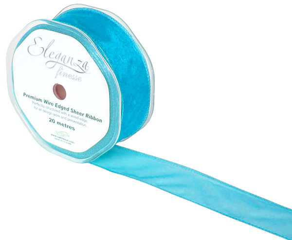 Wired Ribbon 32mm x 20m Turquoise No.55