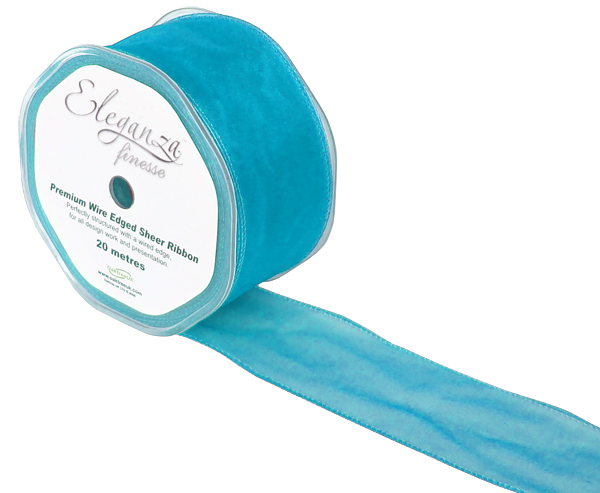 Wired Ribbon 50mm x 20m Turquoise No.55
