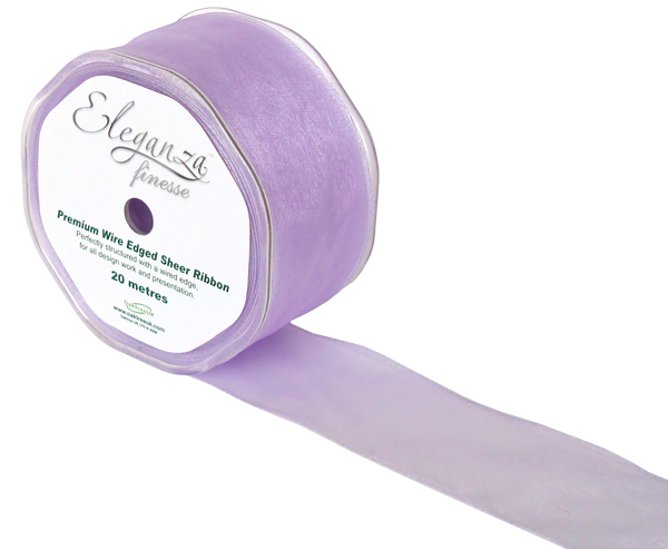 Wired Ribbon 50mm x 20m Lavender No.45