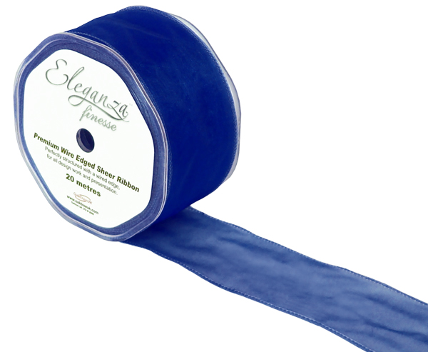 Wired Ribbon 50mm x 20m Navy Blue No.19
