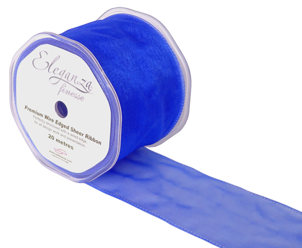 Wired Ribbon 70mm x 20m Royal Blue No.18