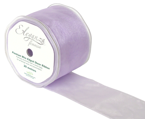 Wired Ribbon 70mm x 20m Lavender No.45