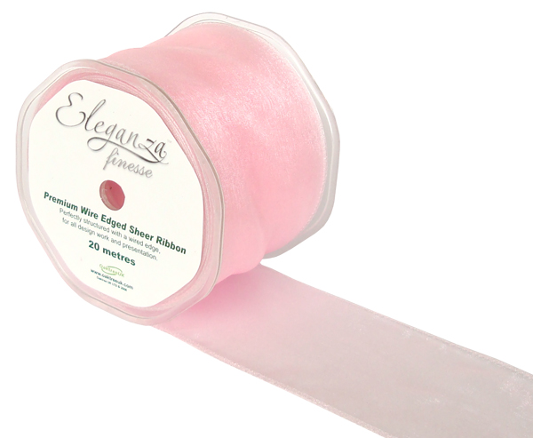Wired Ribbon 70mm x 20m Lt. Pink No.21