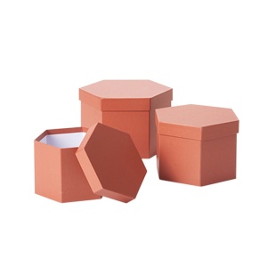 Hexagonal Hat Box Clay - Set of 3