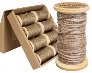 Jute Rope Wooden Spool 2mmx15m Natural