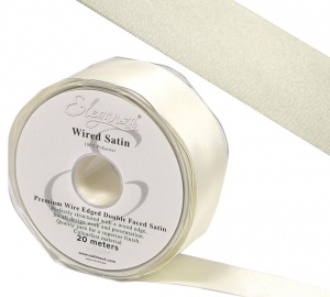 Wired Edge Double Faced Satin Ivory No.61