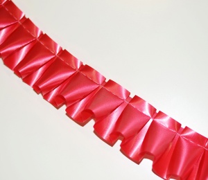 Pre Pleated Poly Ribbon Red 10m
