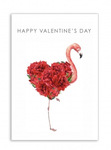Happy Valentine's Day Flamingo Card
