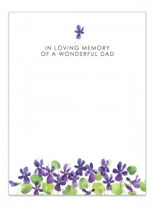 In Loving Memory of a Wonderful Dad Violets Card