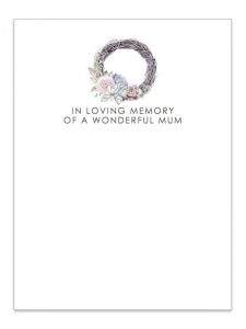 In Loving Memory of a Wonderful Mum Wicker Wreath Card