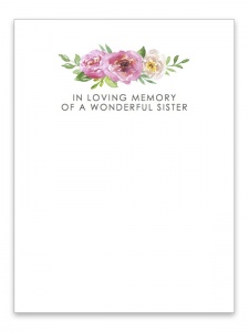 In Loving Memory of a Wonderful Sister Floral Card