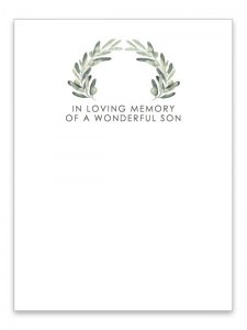 In Loving Memory of a Wonderful Son Olive Card