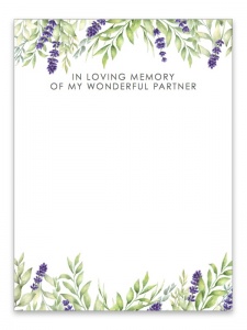 In Loving Memory of my Wonderful Partner Wisteria Card