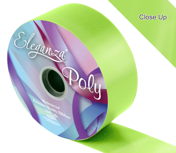 Eleganza Poly Ribbon 50mm x 91m (100yds) No.14 Lime Green