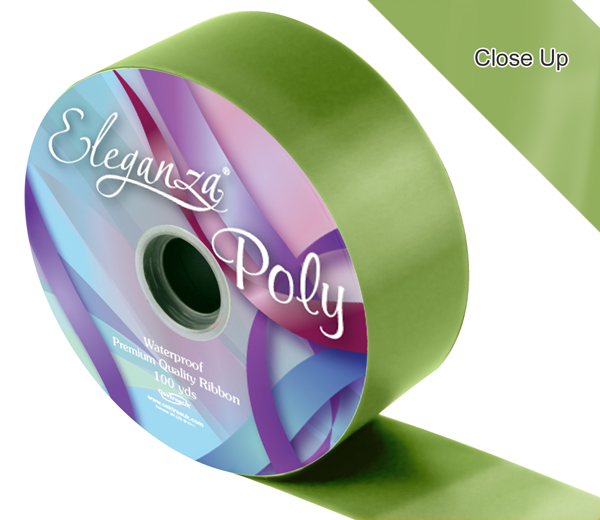 Eleganza Poly Ribbon 50mm x 91m (100yds) No.27 Pistachio Green
