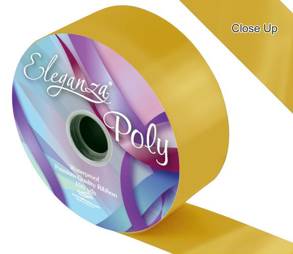 Eleganza Poly Ribbon 50mm x 91m (100yds) No.35 Gold