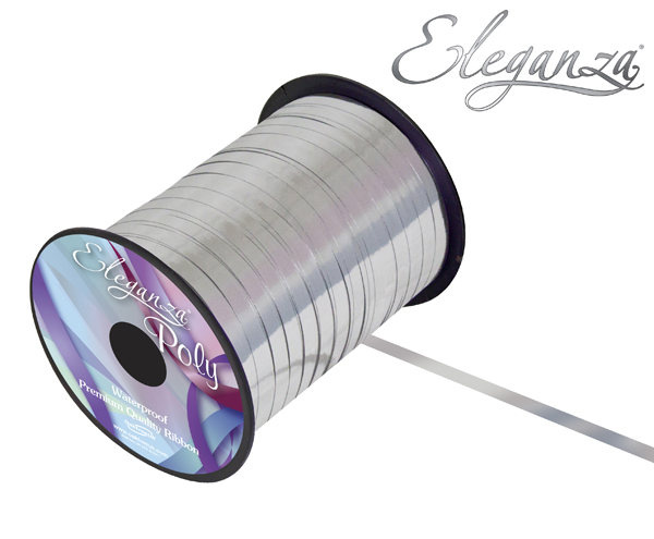 Eleganza Poly Curling Ribbon Metallic 5mm x250yds Silver