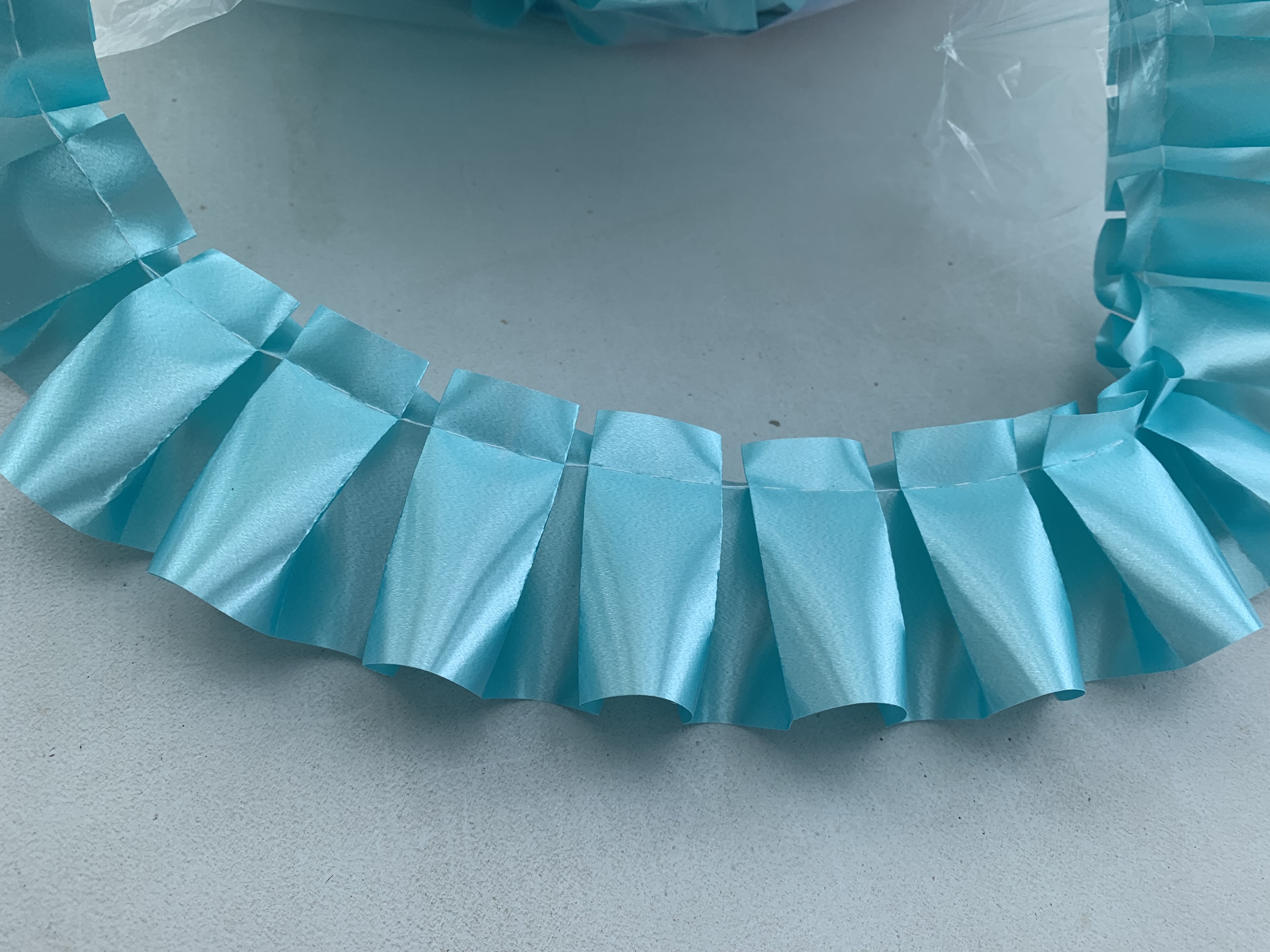 Pre Pleated Poly Ribbon Caribbean Blue No.101 10m