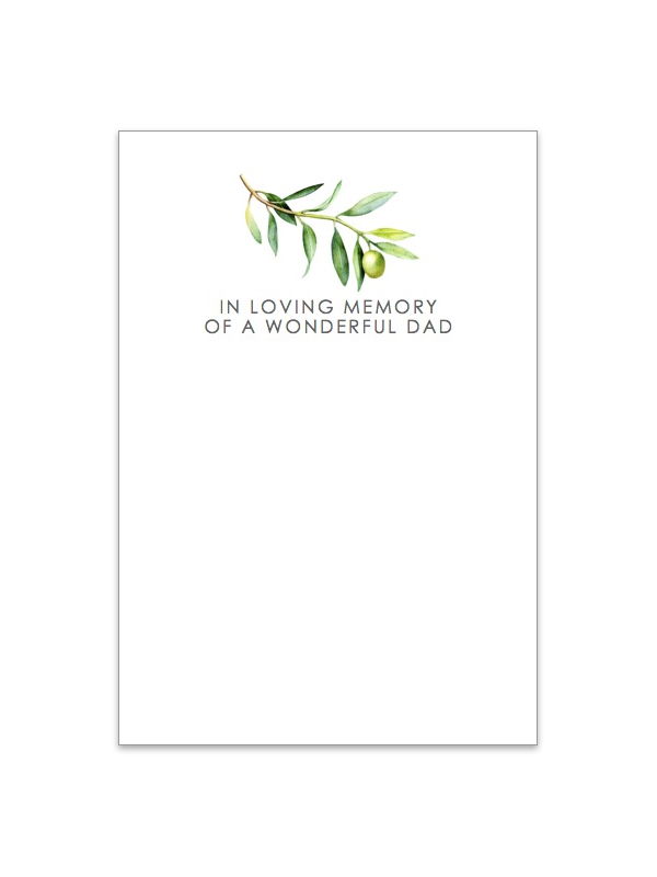 In Loving Memory of a Wonderful Dad Olive Card