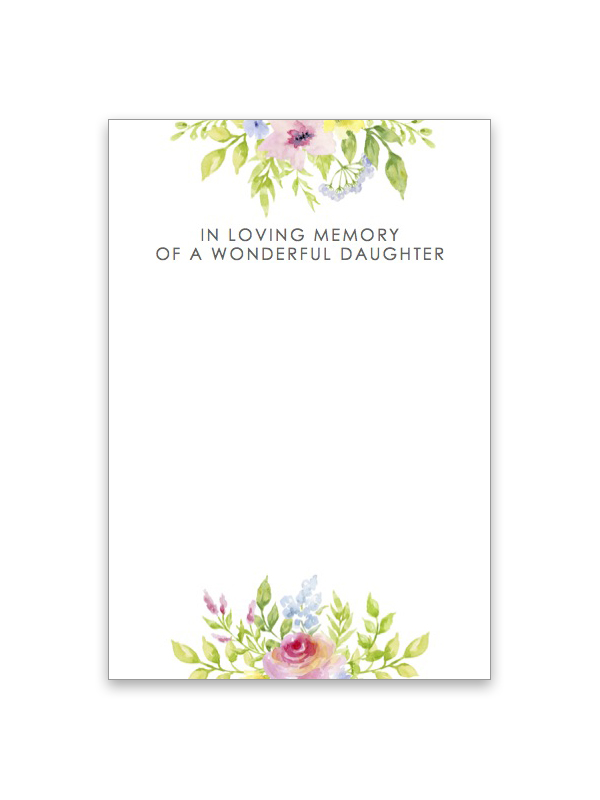 In Loving Memory of a Wonderful Daughter Card