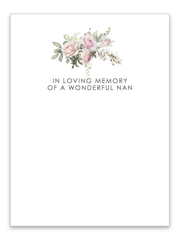 In Loving Memory of a Wonderful Nan Pastel Card