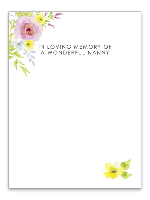 In Loving Memory of a Wonderful Nanny Spring Card