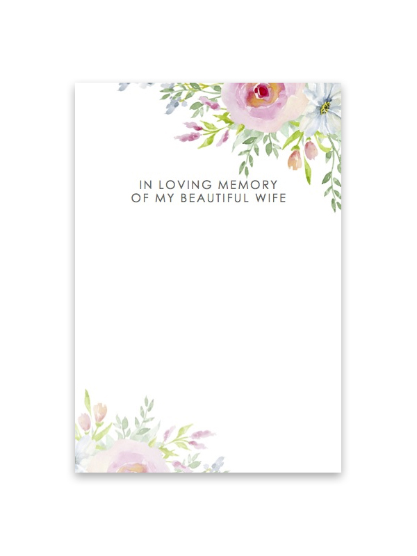 In Loving Memory of my Beautiful Wife Card