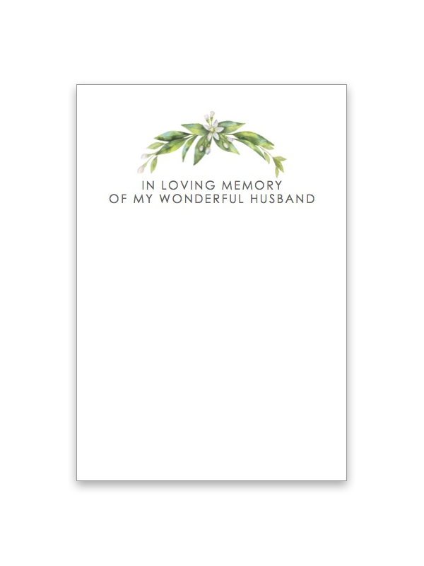 In Loving Memory of my Wonderful Husband Foliage Card