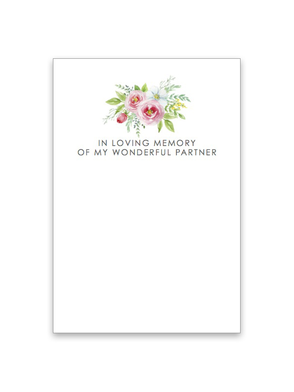 In Loving Memory of my Wonderful Partner Card