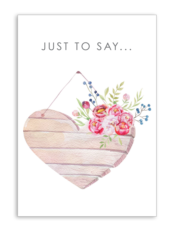 Just to Say Heart Card