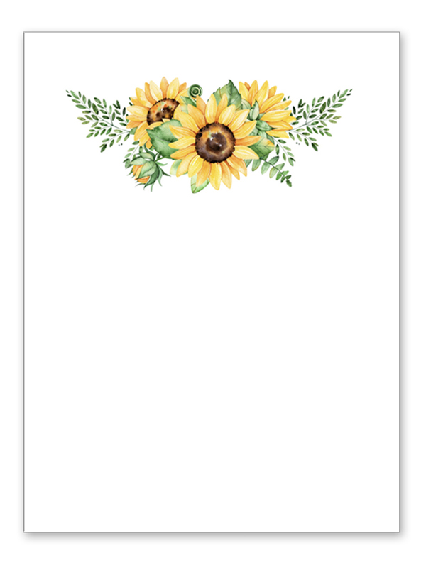 Blank Sunflower Large Card