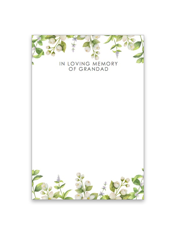 In Loving Memory of Grandad Neutral Card