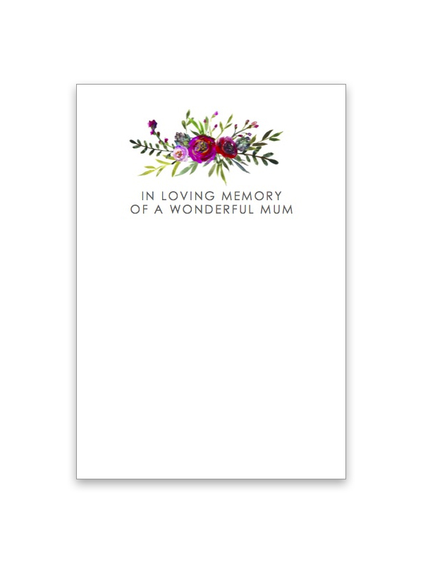 In Loving Memory of a Wonderful Mum Rouge Card