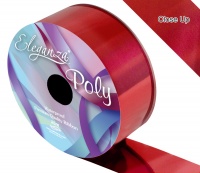 Eleganza Poly Ribbon 50mm x 25m Metallic Red